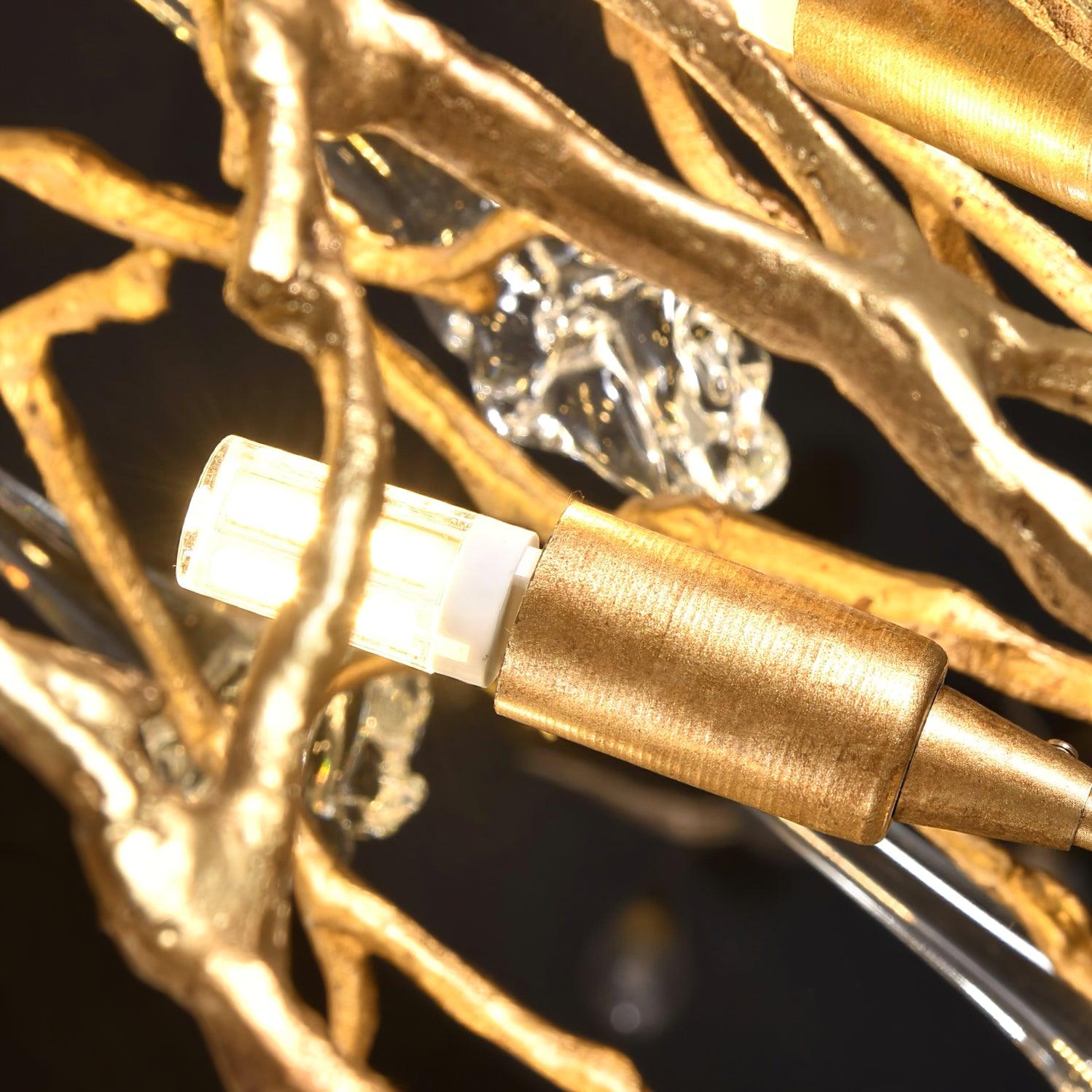Abeleisa Lustre Laiton Cristal Forme Branche d'Arbre et Échelle - Neutralighting