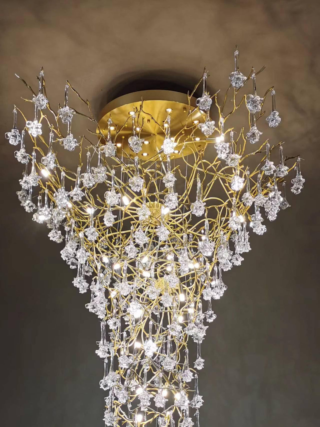 Abeleisa Lustre Laiton Cristal Forme Branche d'Arbre et Échelle - Neutralighting