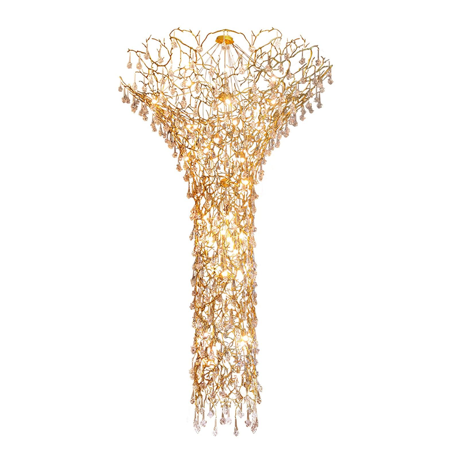 Abeleisa Lustre Laiton Cristal Forme Branche d'Arbre et Échelle - Neutralighting