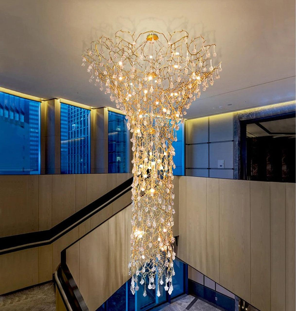 Abeleisa Lustre Laiton Cristal Forme Branche d'Arbre et Échelle - Neutralighting