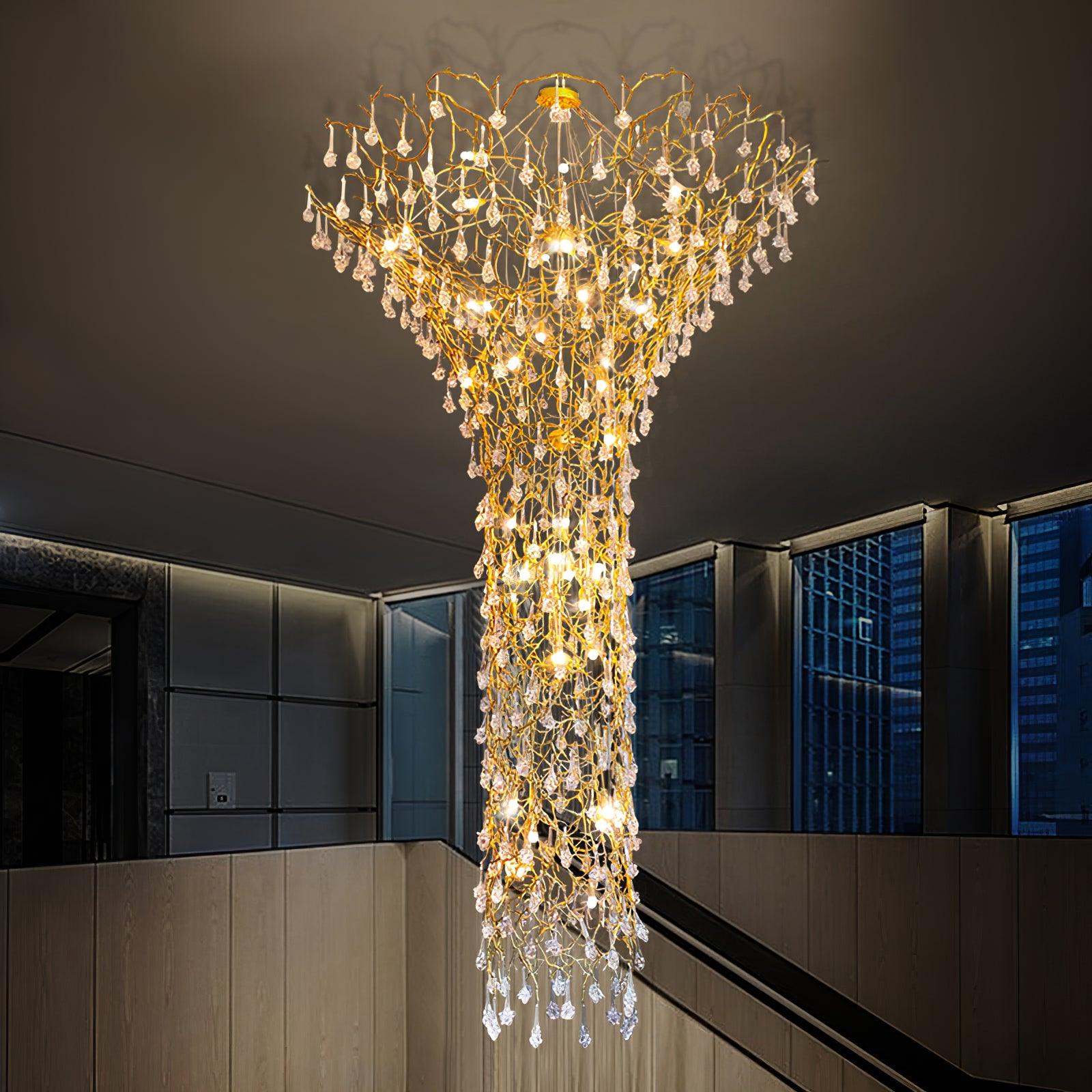 Abeleisa Lustre Laiton Cristal Forme Branche d'Arbre et Échelle - Neutralighting