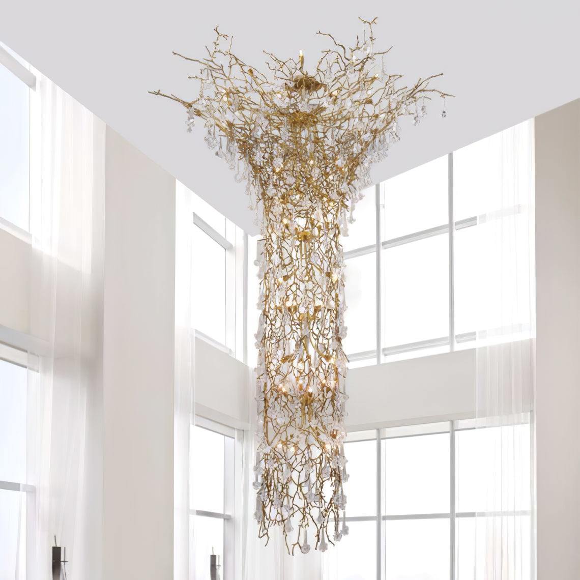 Abeleisa Lustre Laiton Cristal Forme Branche d'Arbre et Échelle - Neutralighting
