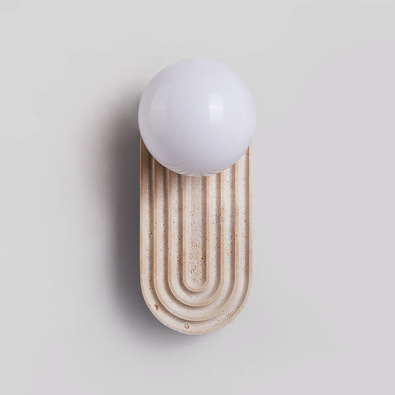 Elvelos Moderne Minimaliste Travertin Verre Applique Murale - Neutralighting