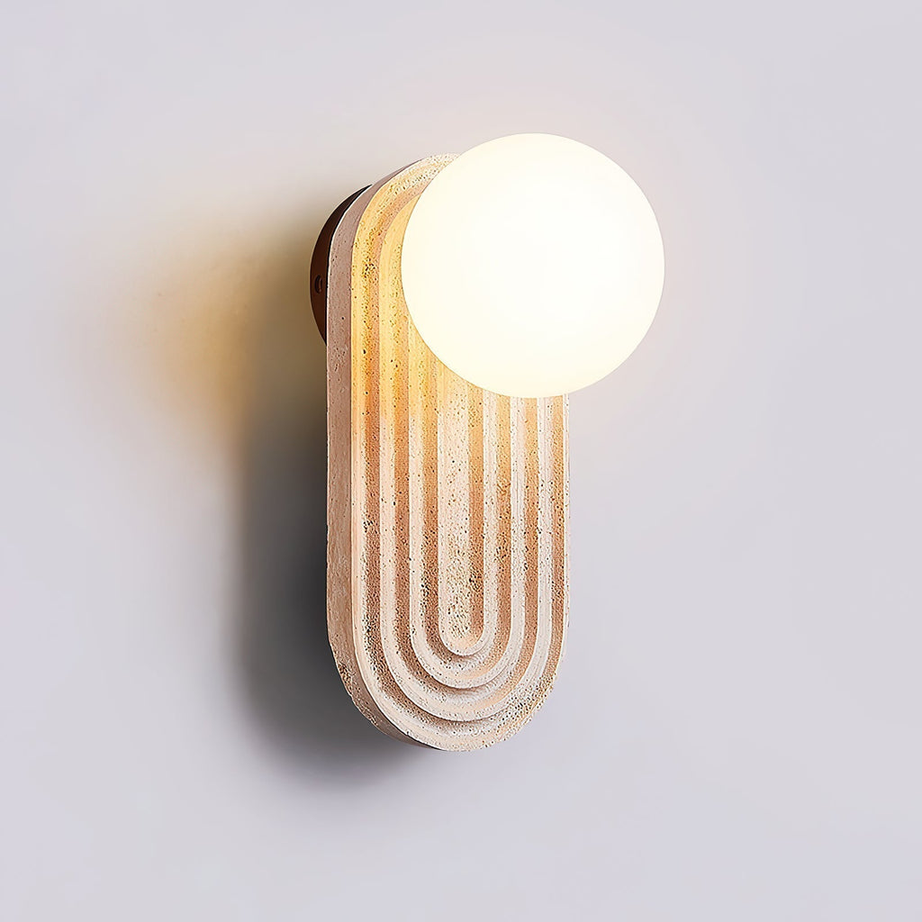 Elvelos Moderne Minimaliste Travertin Verre Applique Murale - Neutralighting