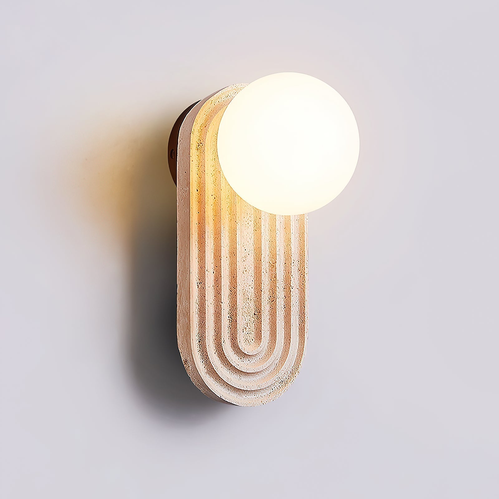 Elvelos Moderne Minimaliste Travertin Verre Applique Murale - Neutralighting