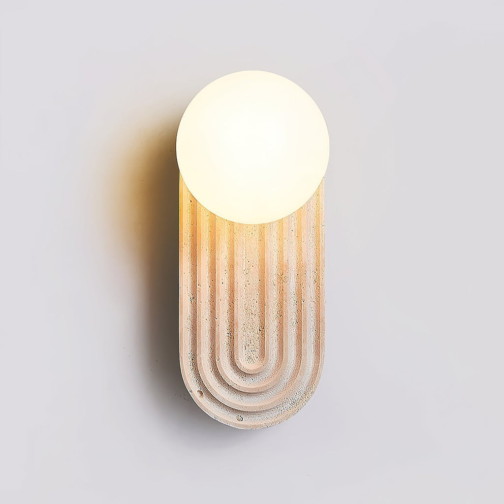 Elvelos Moderne Minimaliste Travertin Verre Applique Murale - Neutralighting