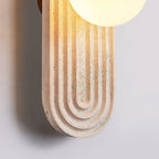 Elvelos Moderne Minimaliste Travertin Verre Applique Murale - Neutralighting