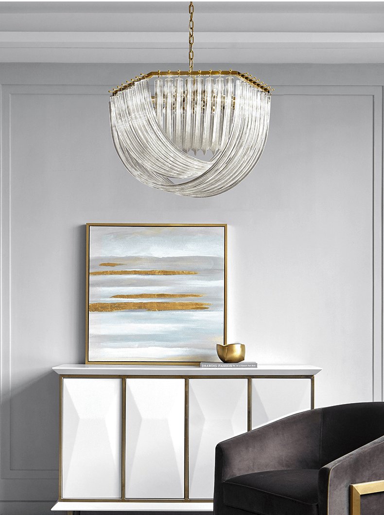Aurora Chandelier Clair Courbé Superposé - Neutralighting