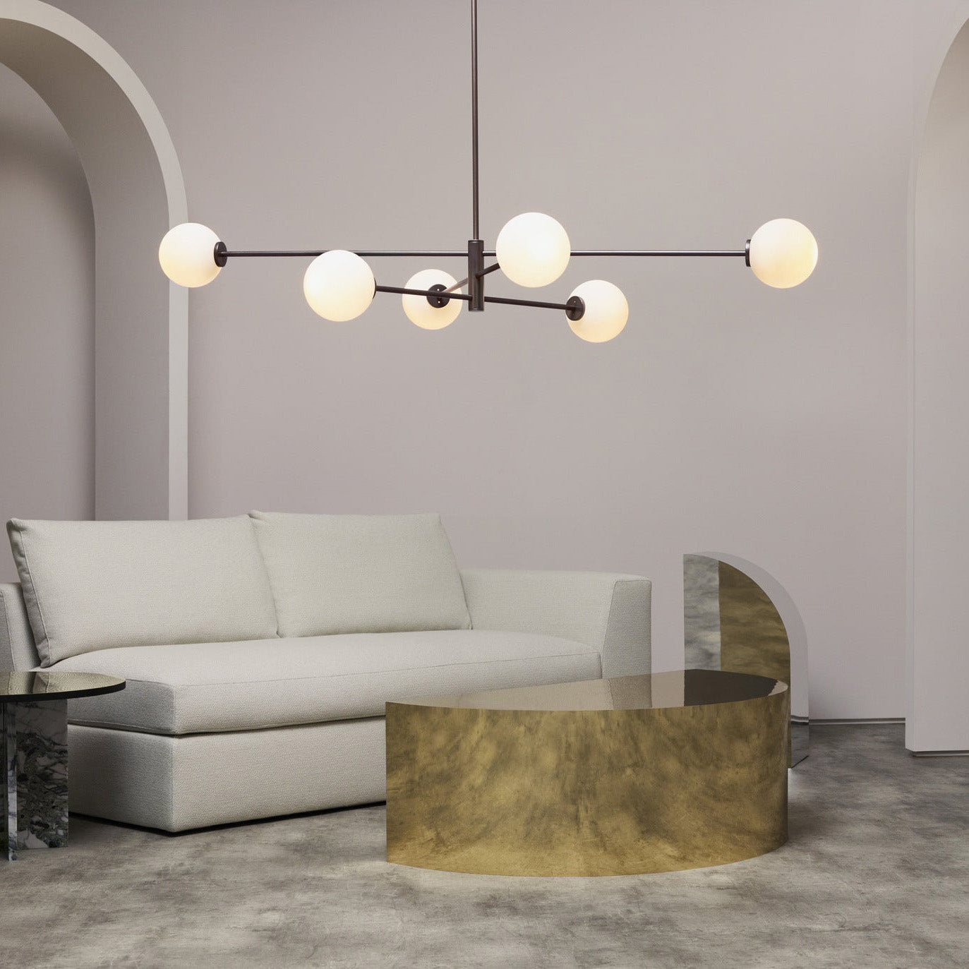 Catalel Moderne Minimaliste Laiton Verre Lustre - Neutralighting