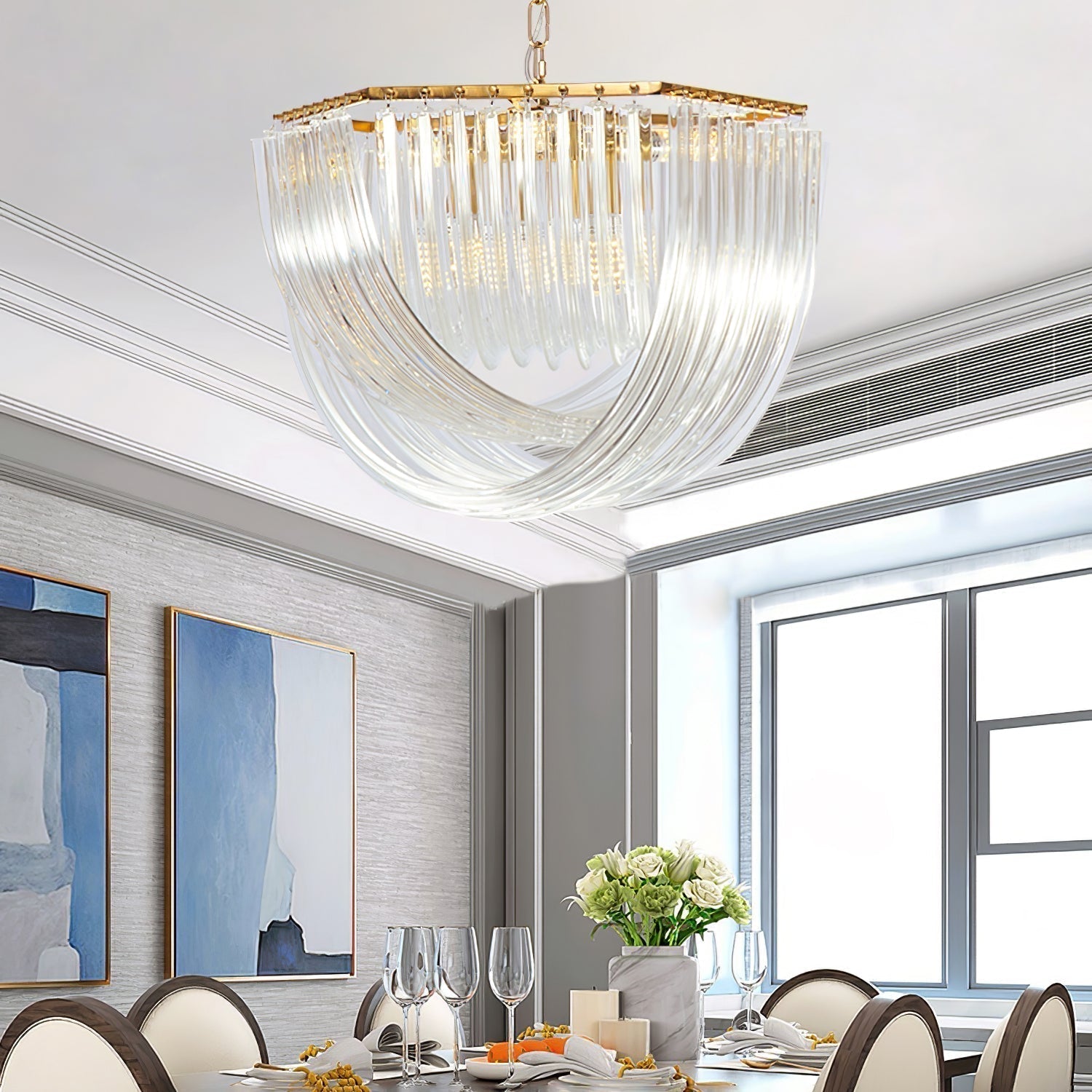 Aurora Chandelier Clair Courbé Superposé - Neutralighting
