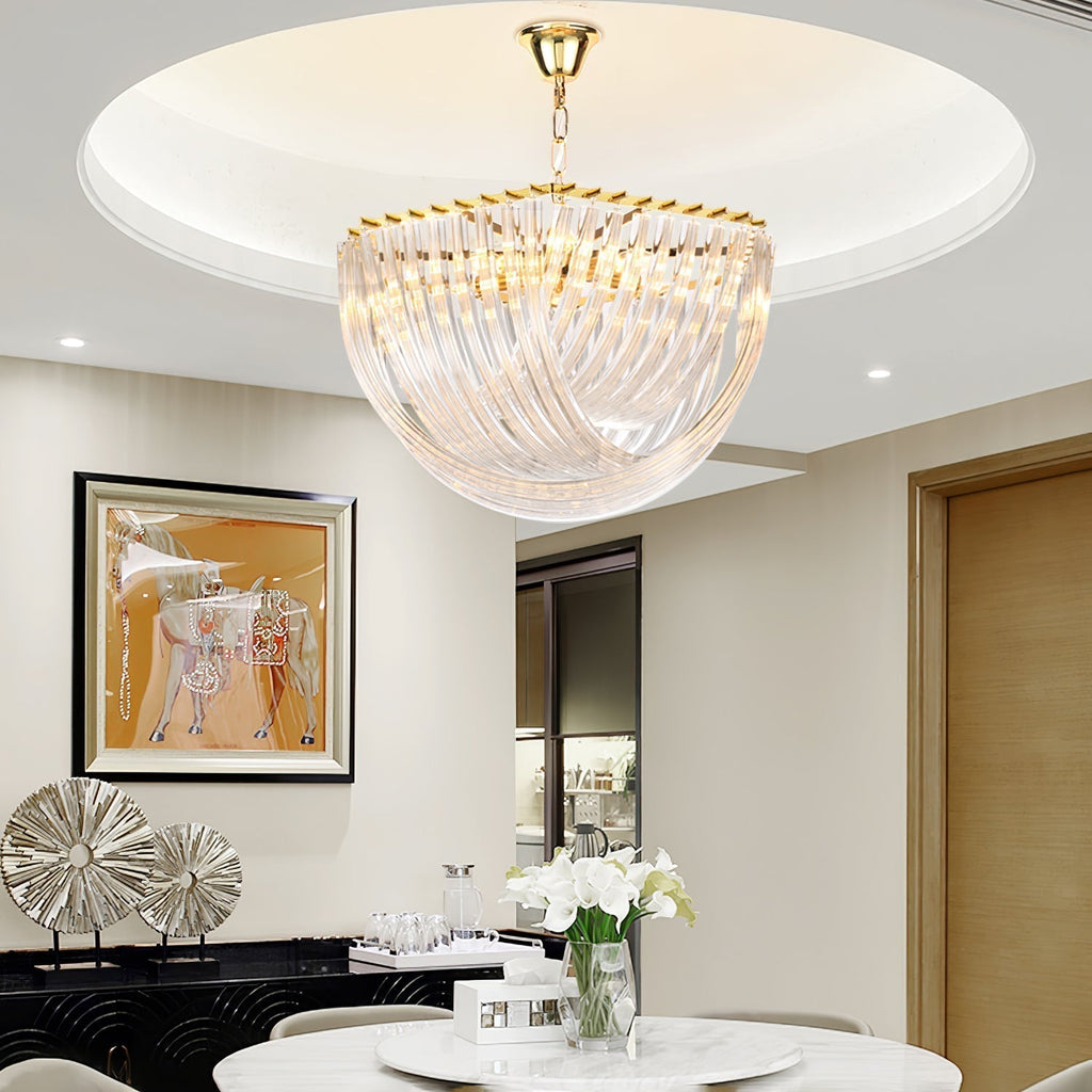 Aurora Chandelier Clair Courbé Superposé - Neutralighting