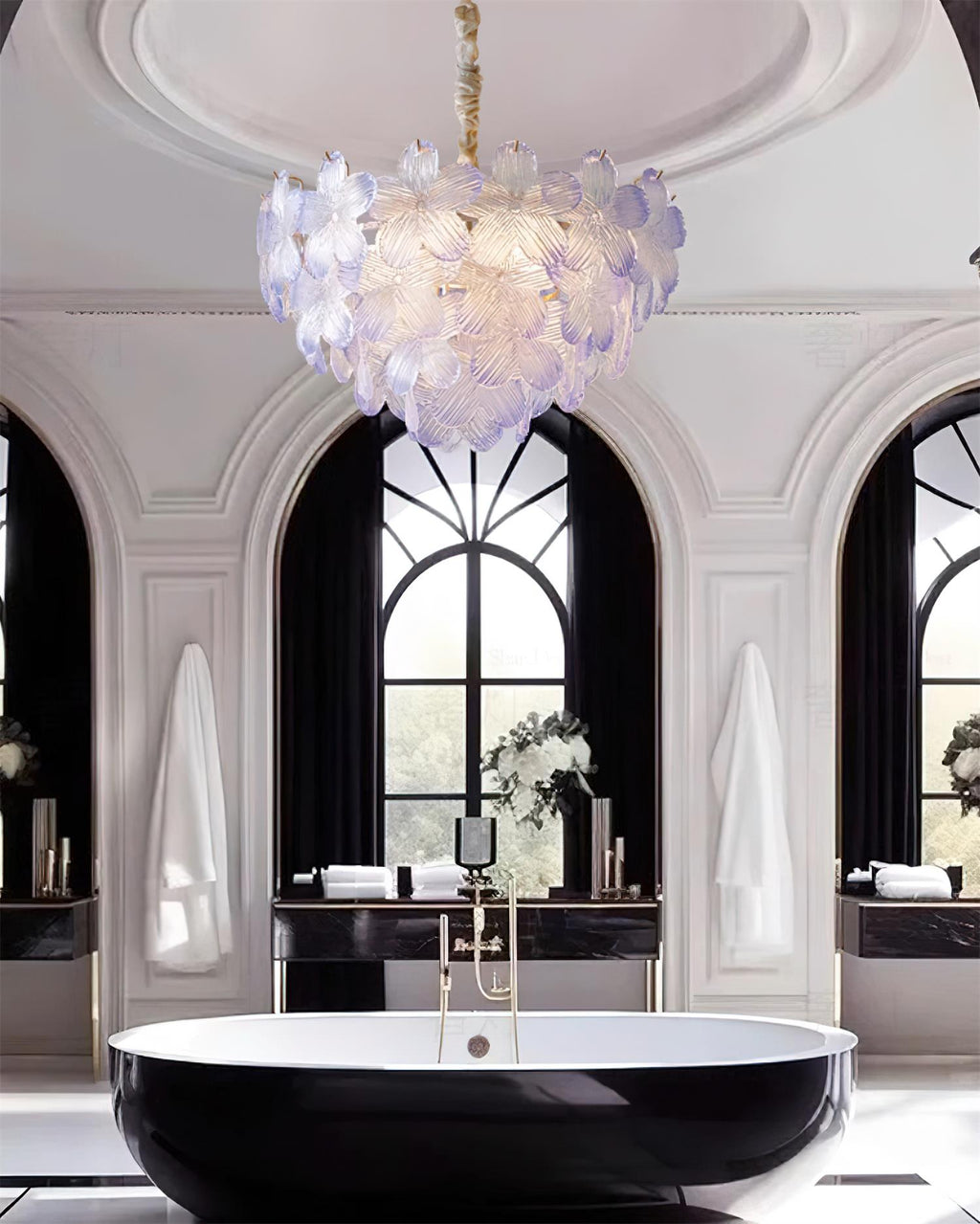 Cavine Lustre en verre rose en forme de fleur - Neutralighting