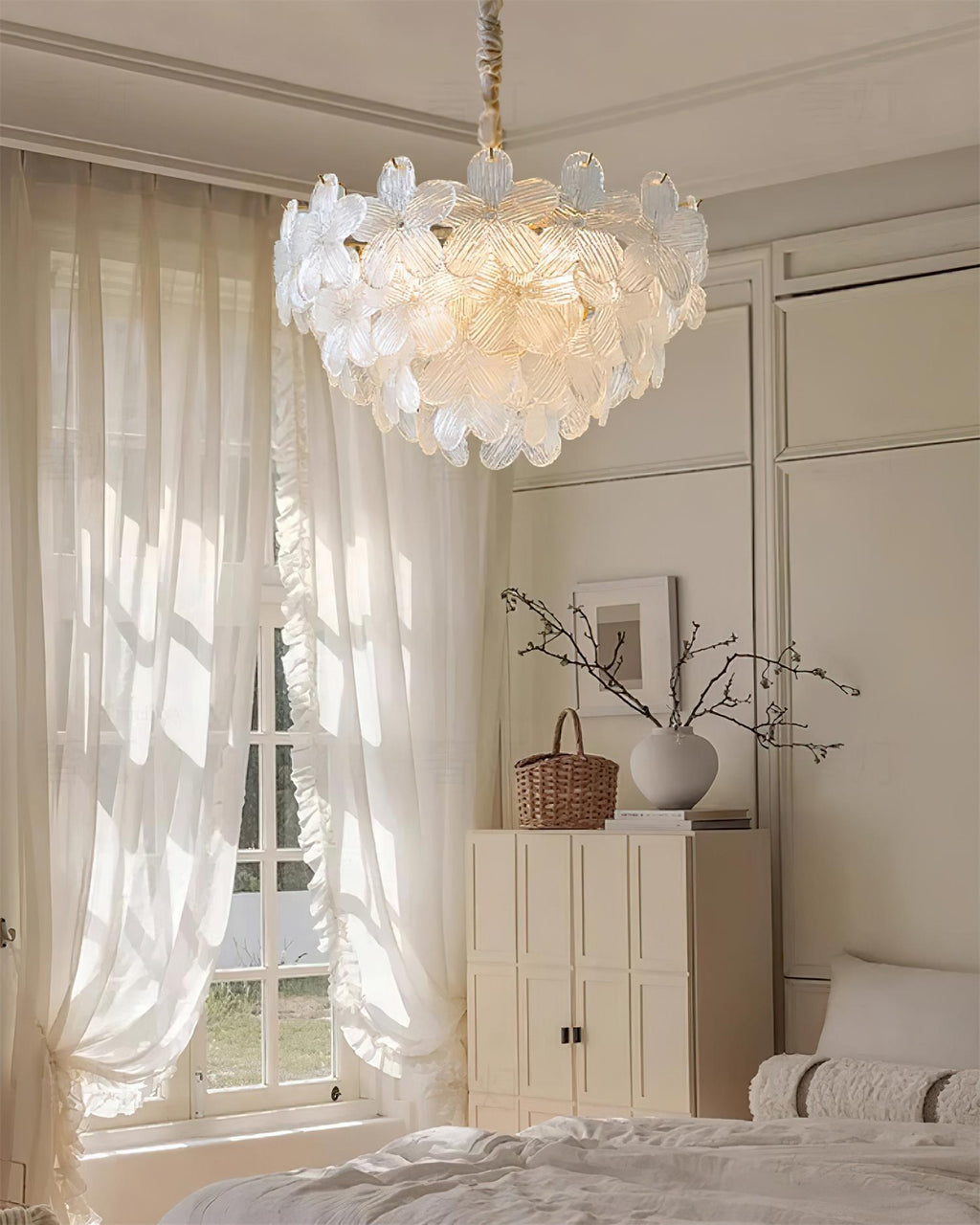Cavine Lustre en verre rose en forme de fleur - Neutralighting