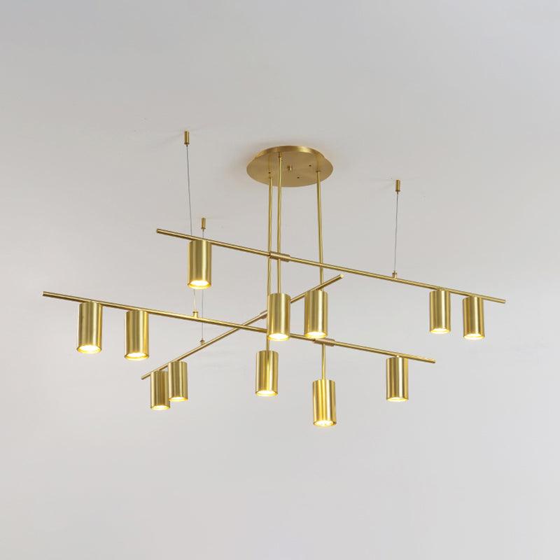 Lustra Chandelier Tribes Laiton Linéaire Cylindrique - Neutralighting