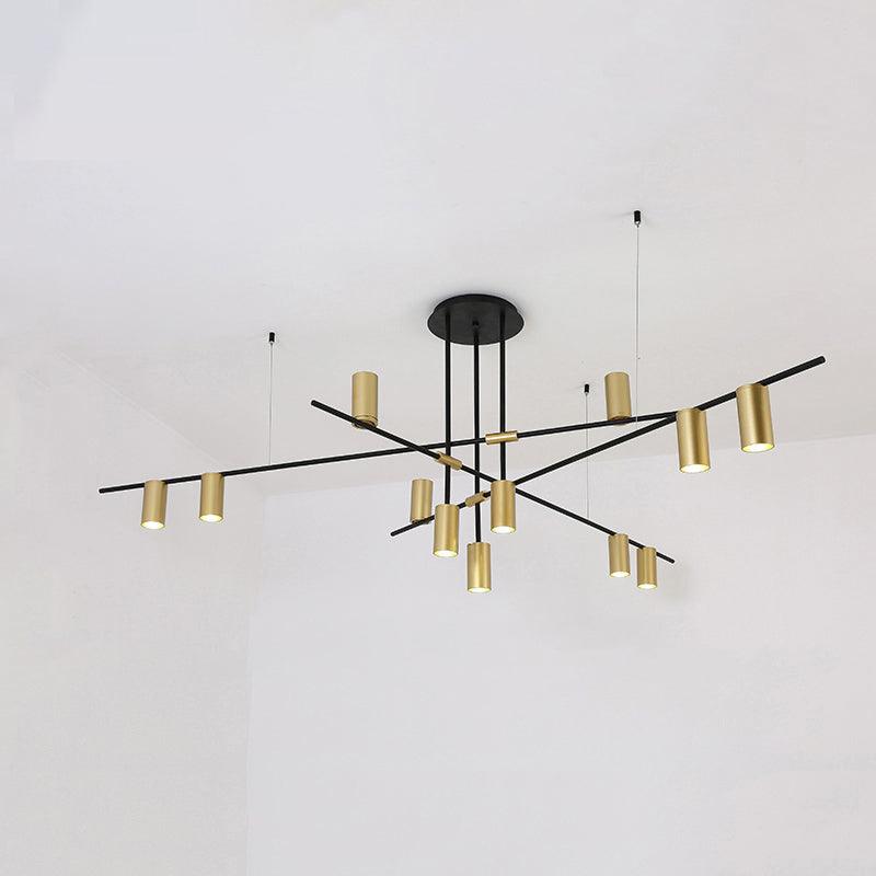 Lustra Chandelier Tribes Laiton Linéaire Cylindrique - Neutralighting