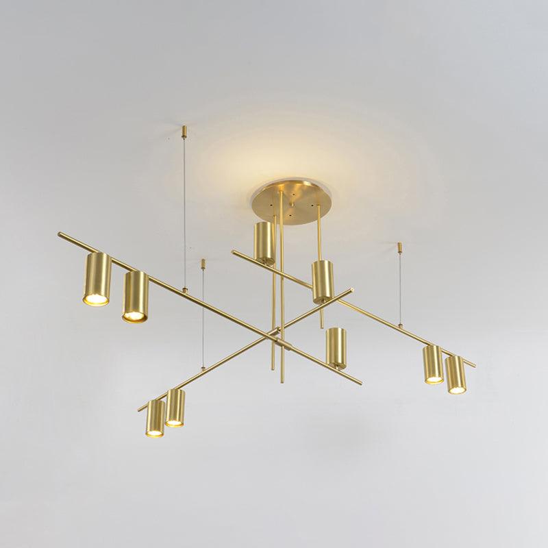 Lustra Chandelier Tribes Laiton Linéaire Cylindrique - Neutralighting