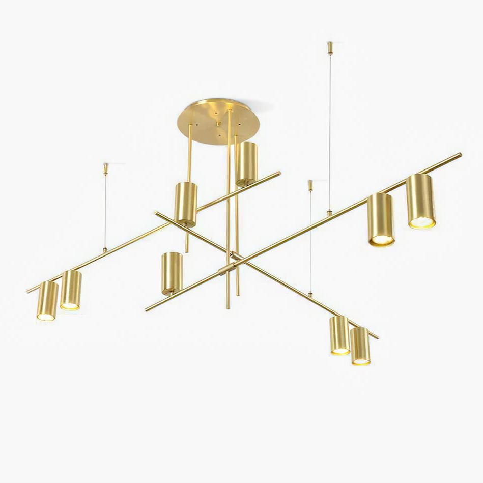 Lustra Chandelier Tribes Laiton Linéaire Cylindrique - Neutralighting