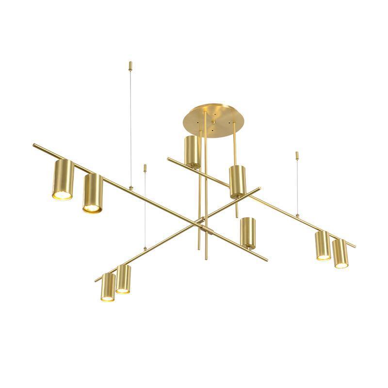 Lustra Chandelier Tribes Laiton Linéaire Cylindrique - Neutralighting