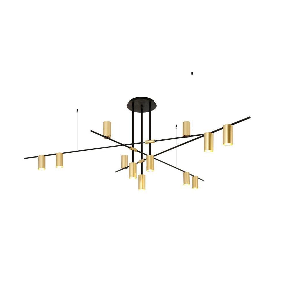 Lustra Chandelier Tribes Laiton Linéaire Cylindrique - Neutralighting