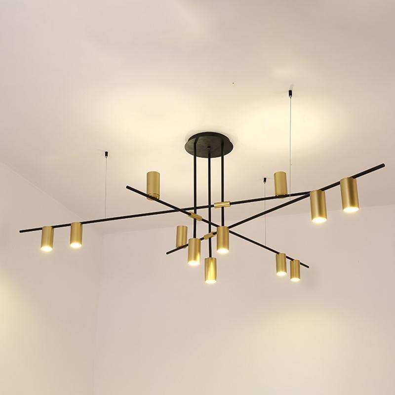 Lustra Chandelier Tribes Laiton Linéaire Cylindrique - Neutralighting