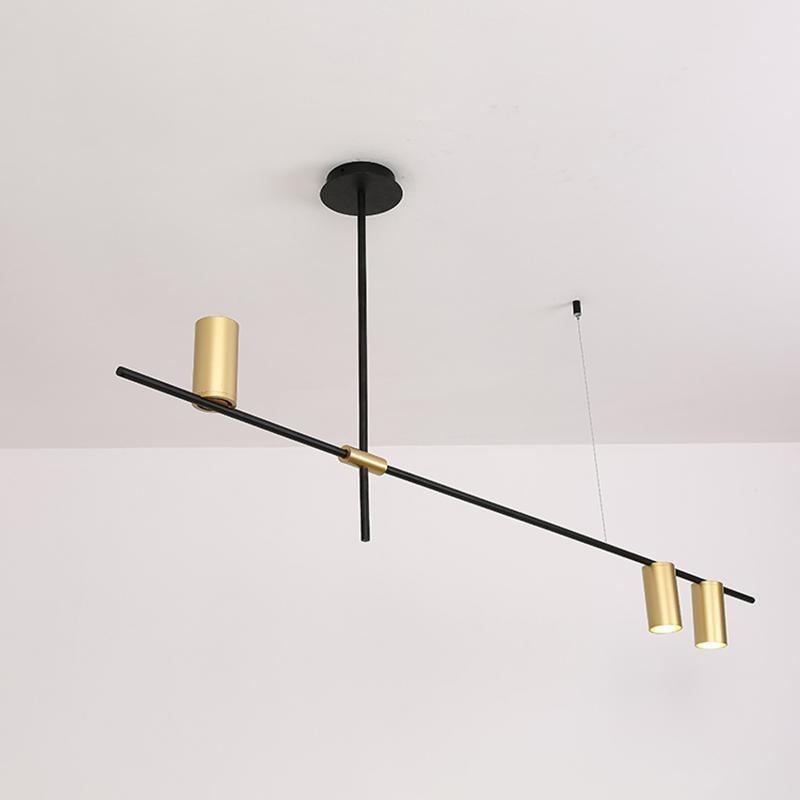 Lustra Chandelier Tribes Laiton Linéaire Cylindrique - Neutralighting