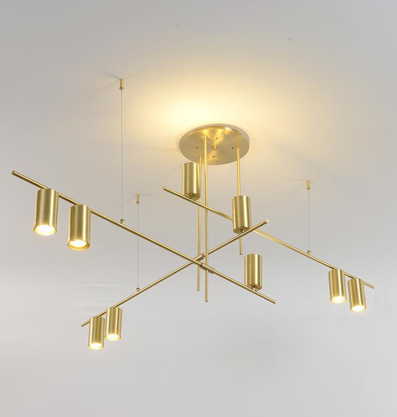 Lustra Chandelier Tribes Laiton Linéaire Cylindrique - Neutralighting