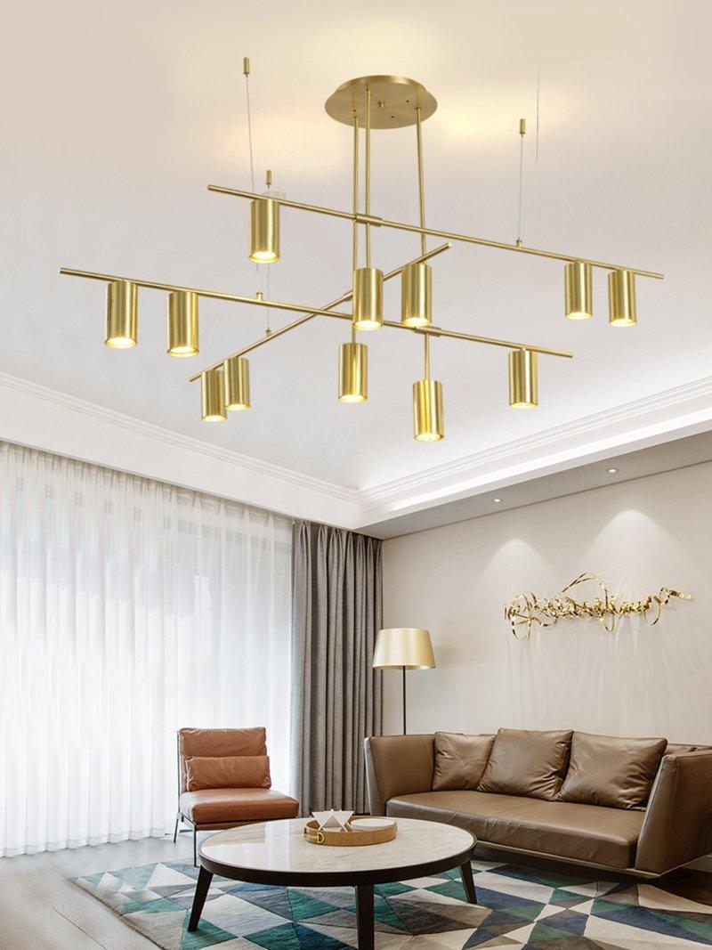 Lustra Chandelier Tribes Laiton Linéaire Cylindrique - Neutralighting