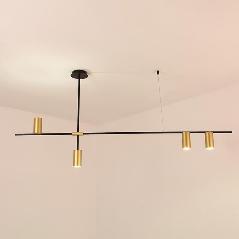 Lustra Chandelier Tribes Laiton Linéaire Cylindrique - Neutralighting