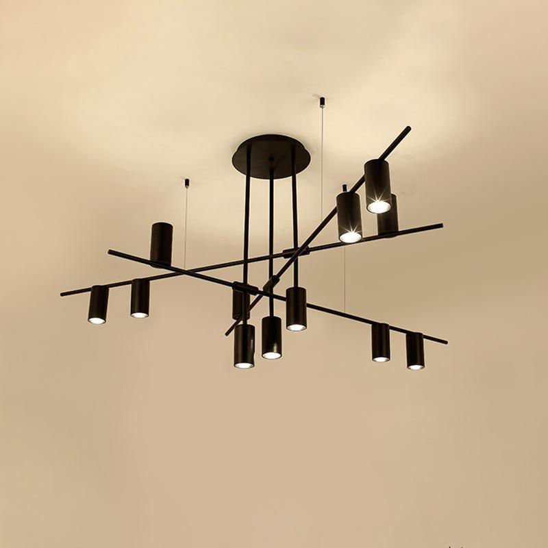 Lustra Chandelier Tribes Laiton Linéaire Cylindrique - Neutralighting