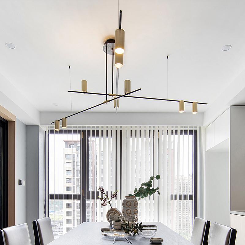 Lustra Chandelier Tribes Laiton Linéaire Cylindrique - Neutralighting