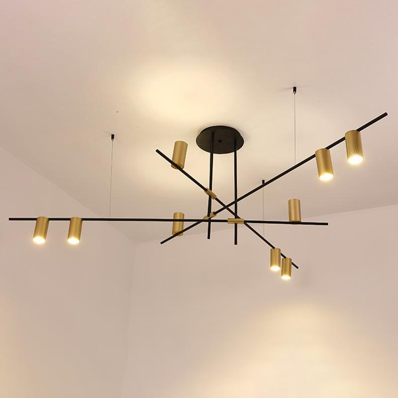 Lustra Chandelier Tribes Laiton Linéaire Cylindrique - Neutralighting
