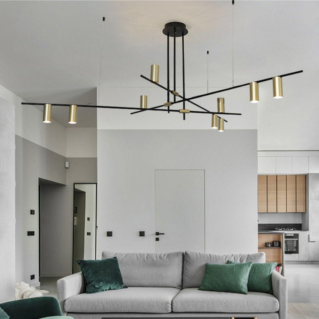 Lustra Chandelier Tribes Laiton Linéaire Cylindrique - Neutralighting