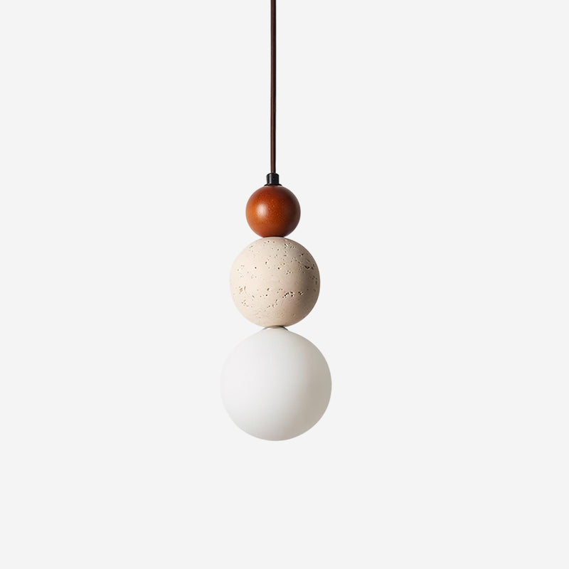 Ritta Suspension Triple Sphère Travertin - Neutralighting