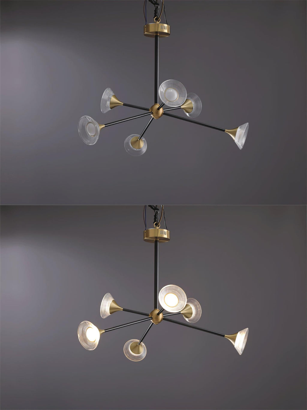Myzoraris Mid Century Moderne Verre Lustre - Neutralighting