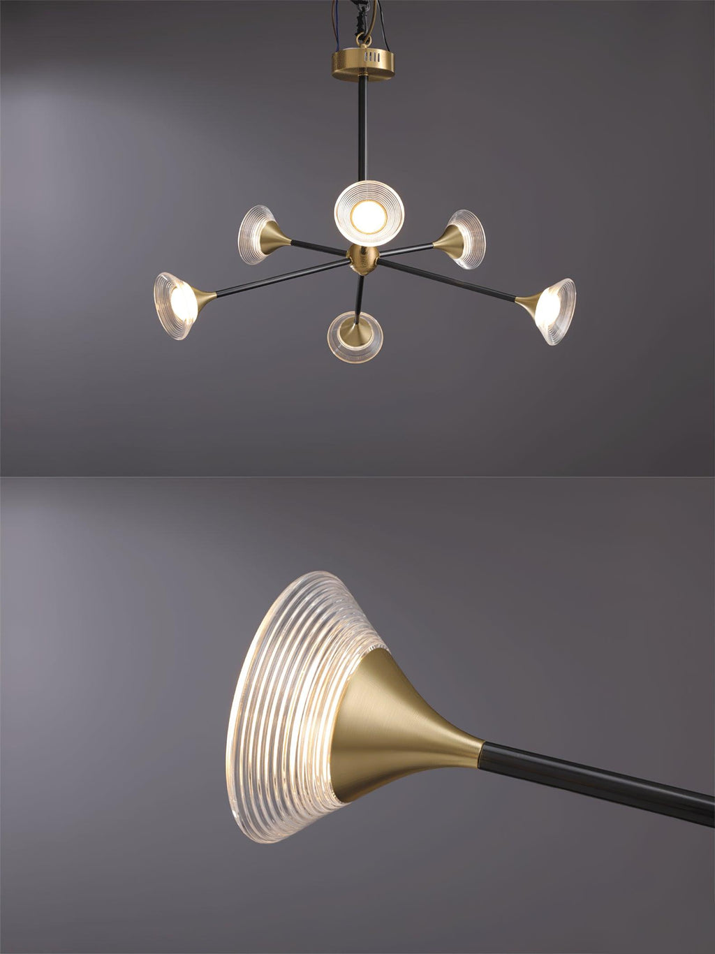Myzoraris Mid Century Moderne Verre Lustre - Neutralighting