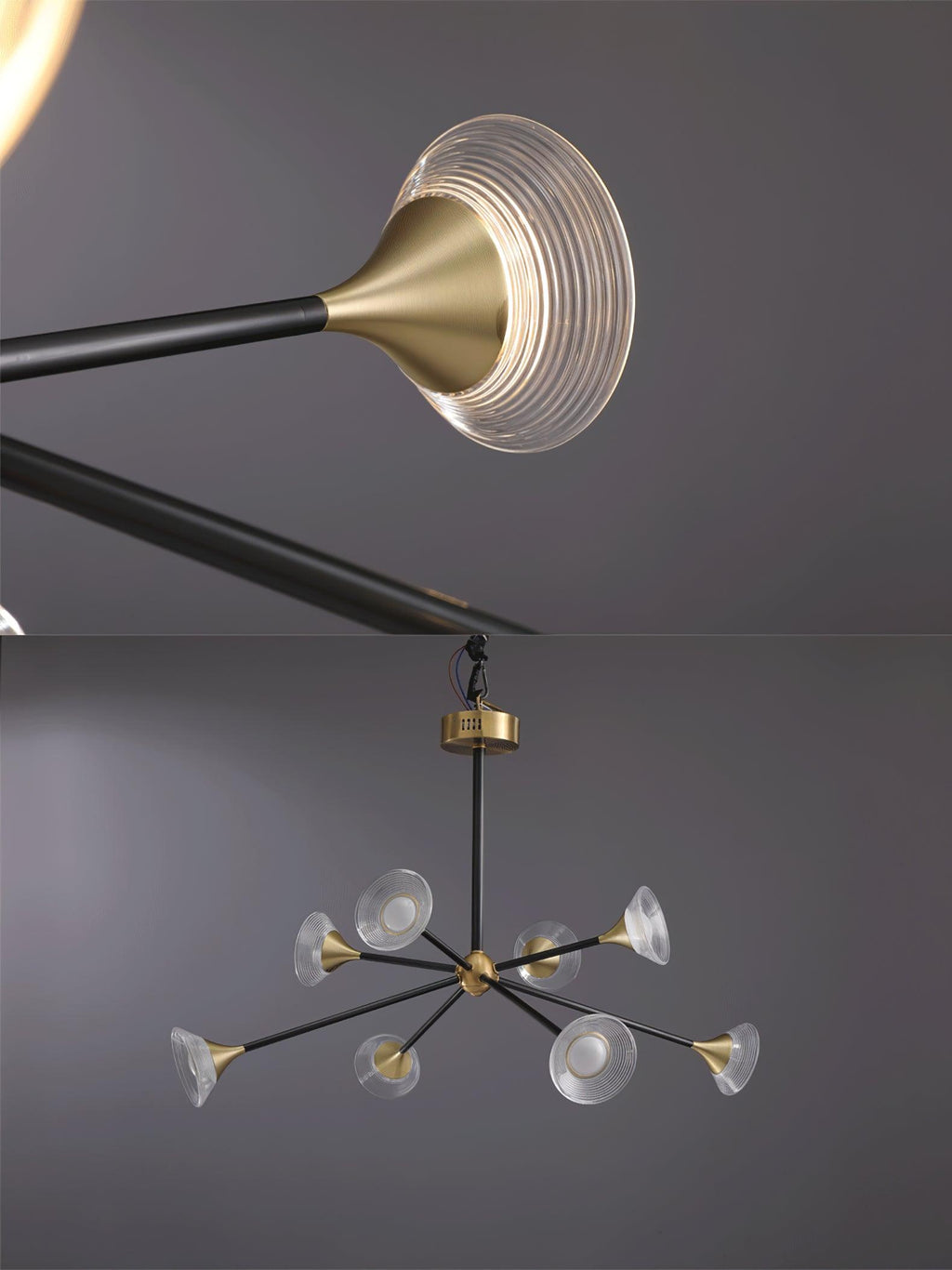 Myzoraris Mid Century Moderne Verre Lustre - Neutralighting
