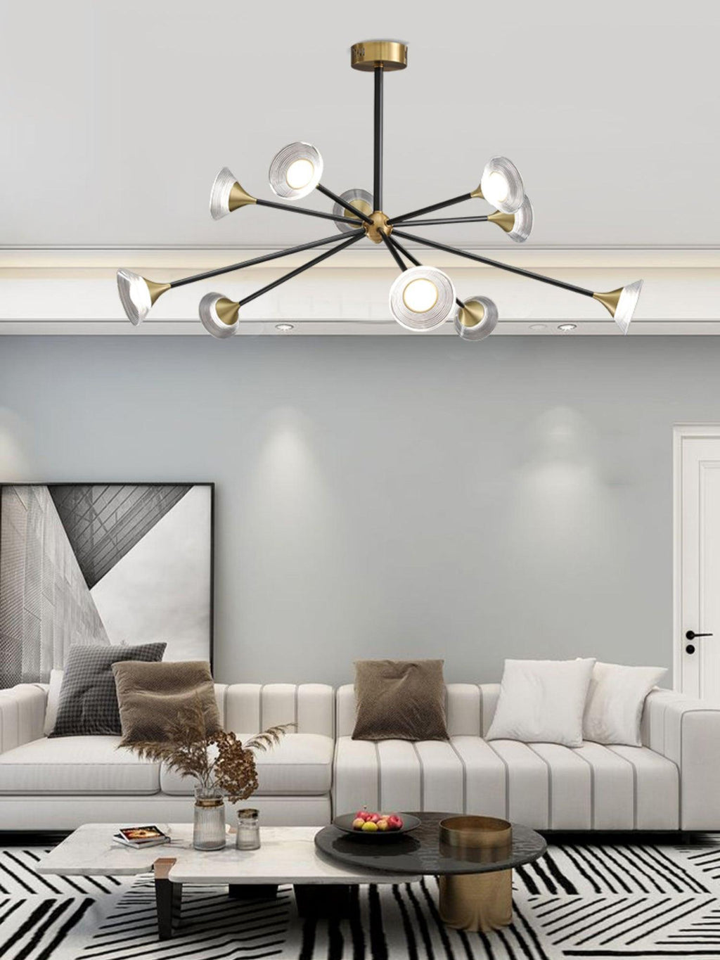 Myzoraris Mid Century Moderne Verre Lustre - Neutralighting