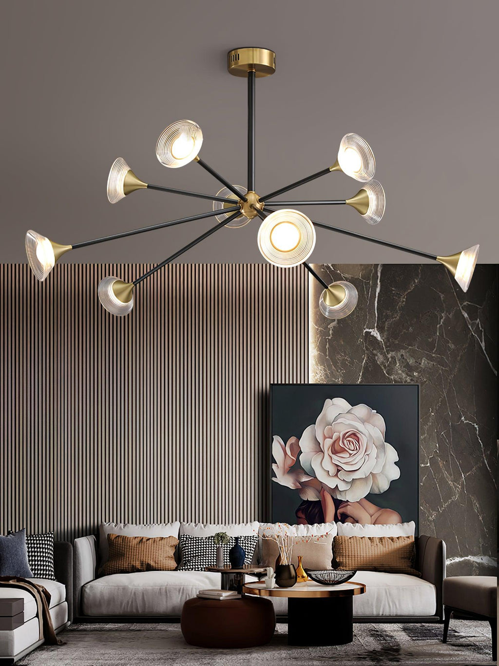 Myzoraris Mid Century Moderne Verre Lustre - Neutralighting