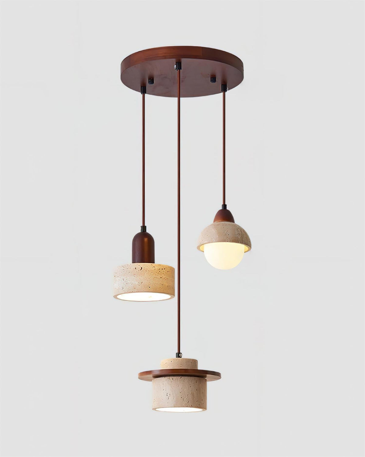 Lunara Ensemble de Lampes Suspendues Travertin - Neutralighting