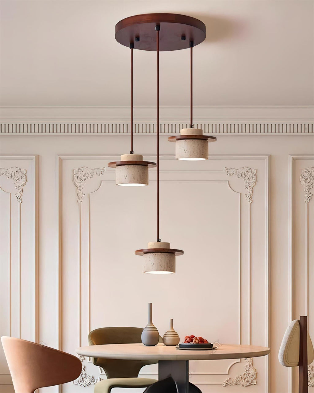 Lunara Ensemble de Lampes Suspendues Travertin - Neutralighting