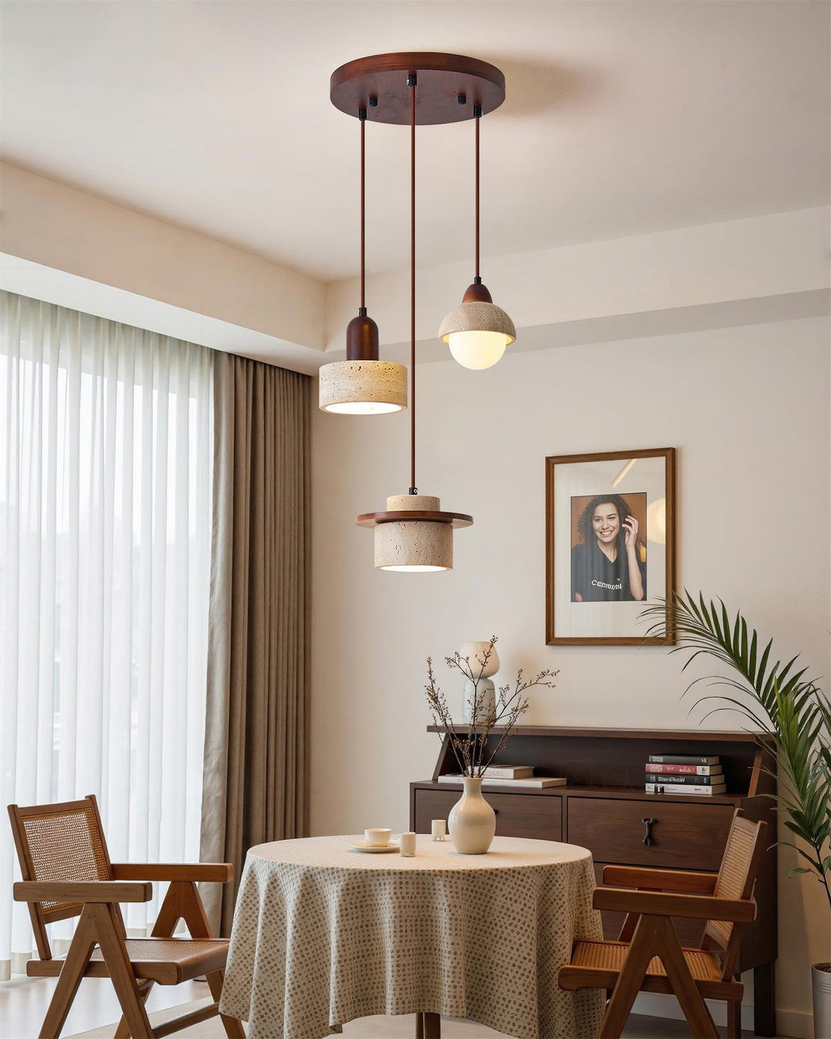 Lunara Ensemble de Lampes Suspendues Travertin - Neutralighting