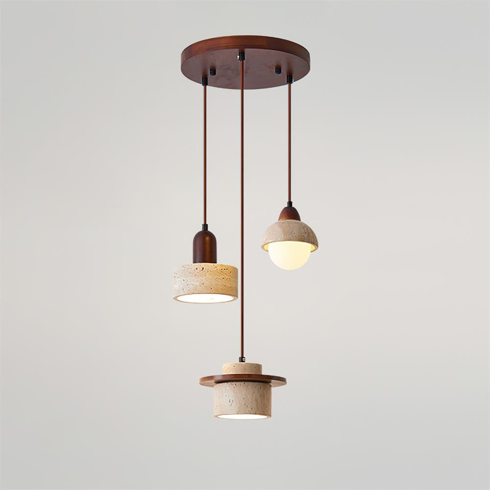 Lunara Ensemble de Lampes Suspendues Travertin - Neutralighting
