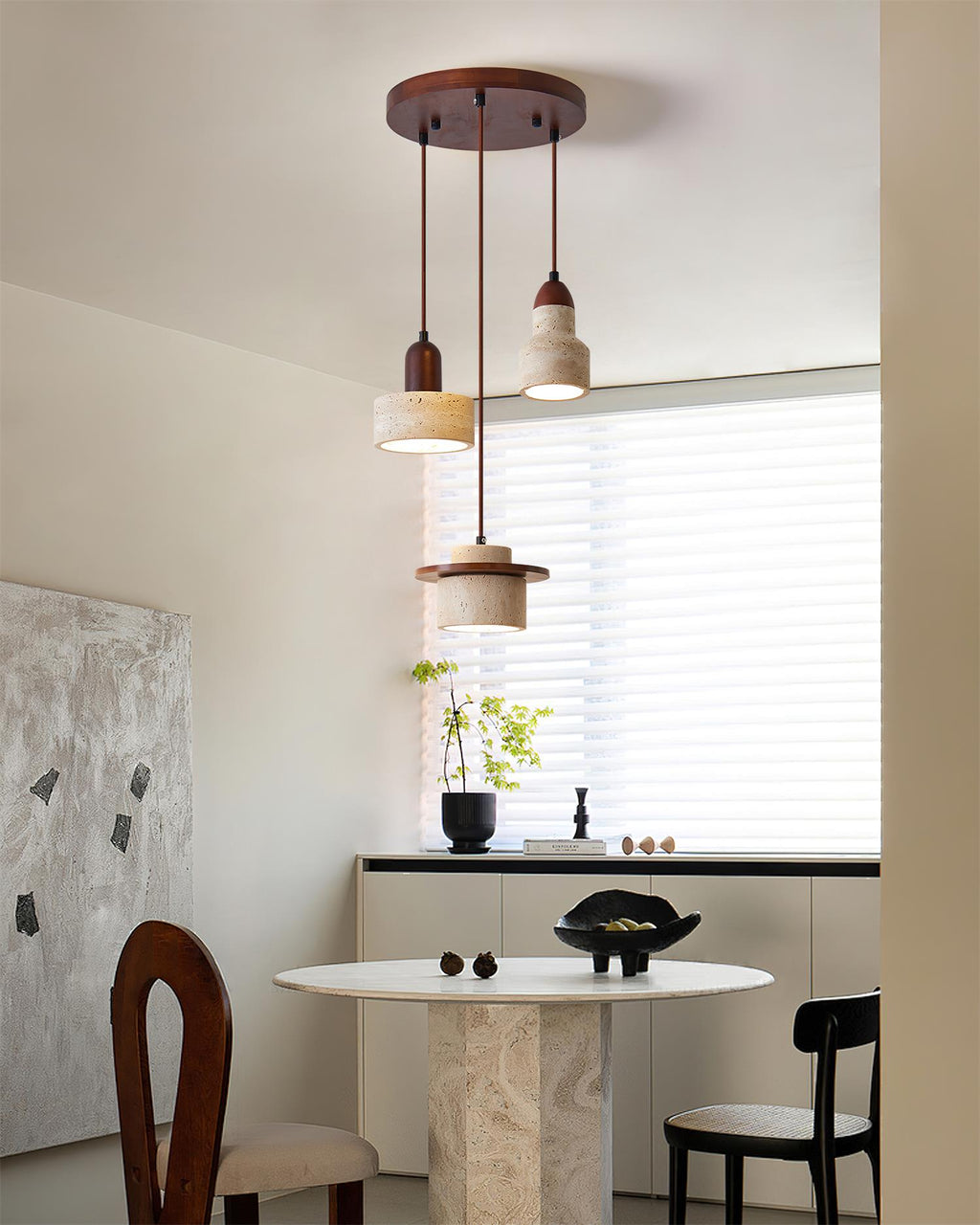 Lunara Ensemble de Lampes Suspendues Travertin - Neutralighting
