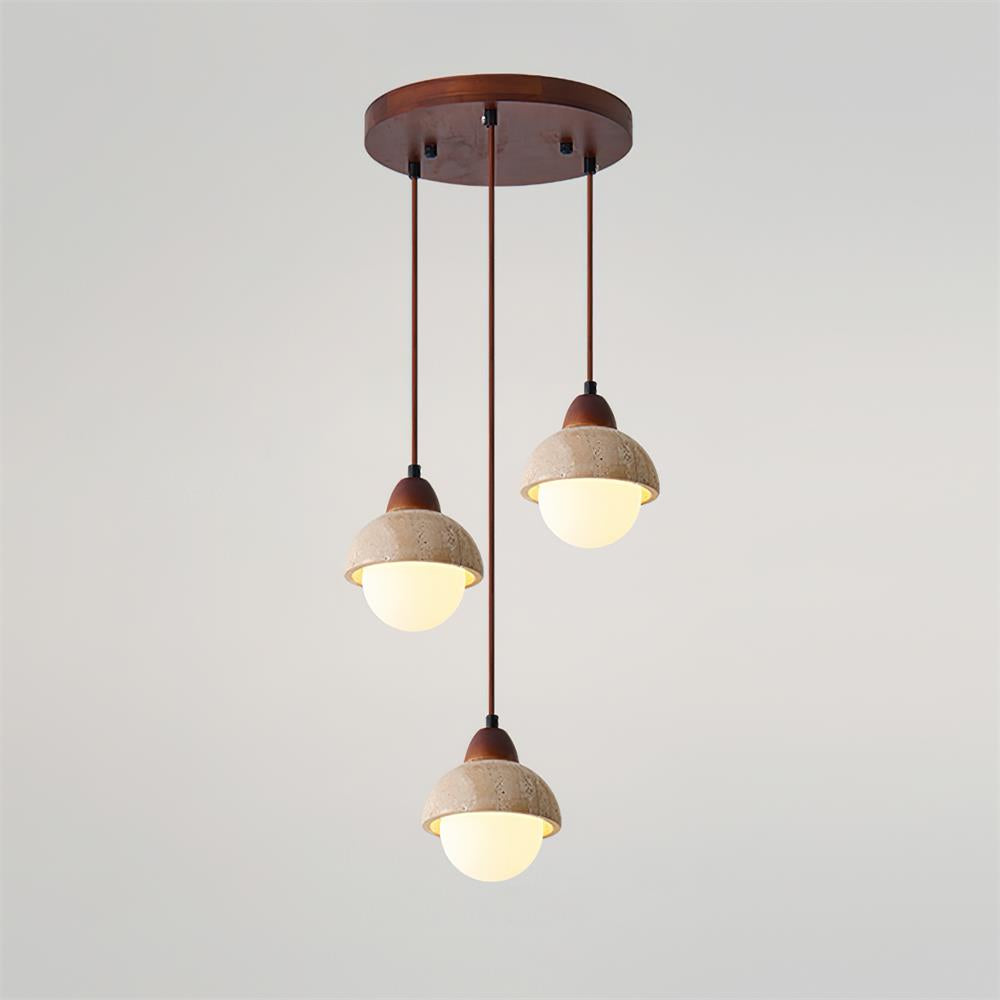 Lunara Ensemble de Lampes Suspendues Travertin - Neutralighting