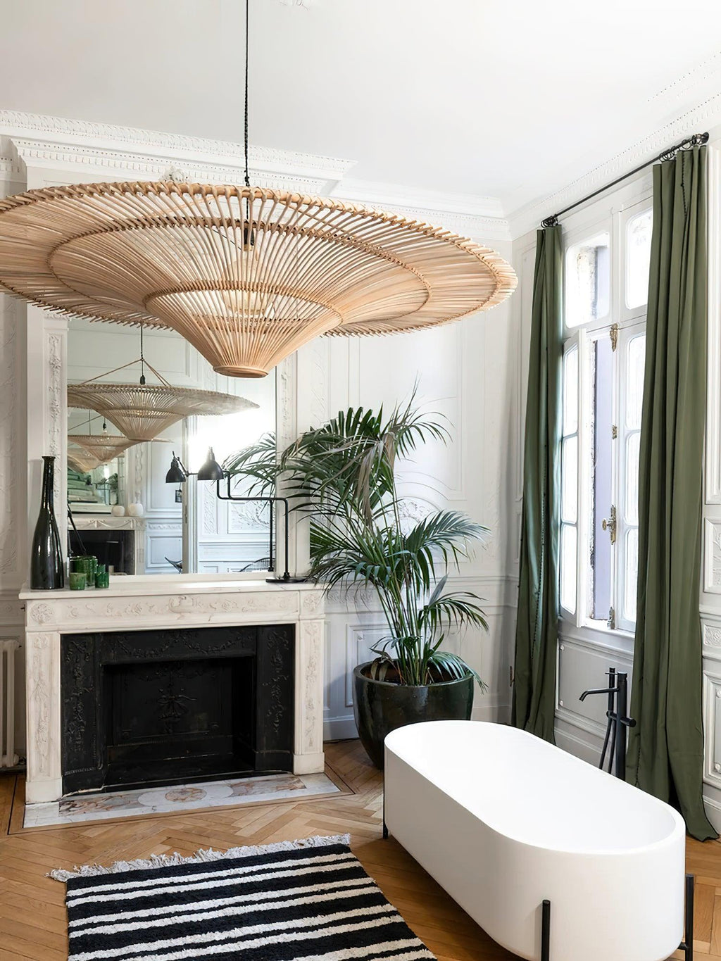 Lustra Chandelier en Rattan Naturel - Neutralighting