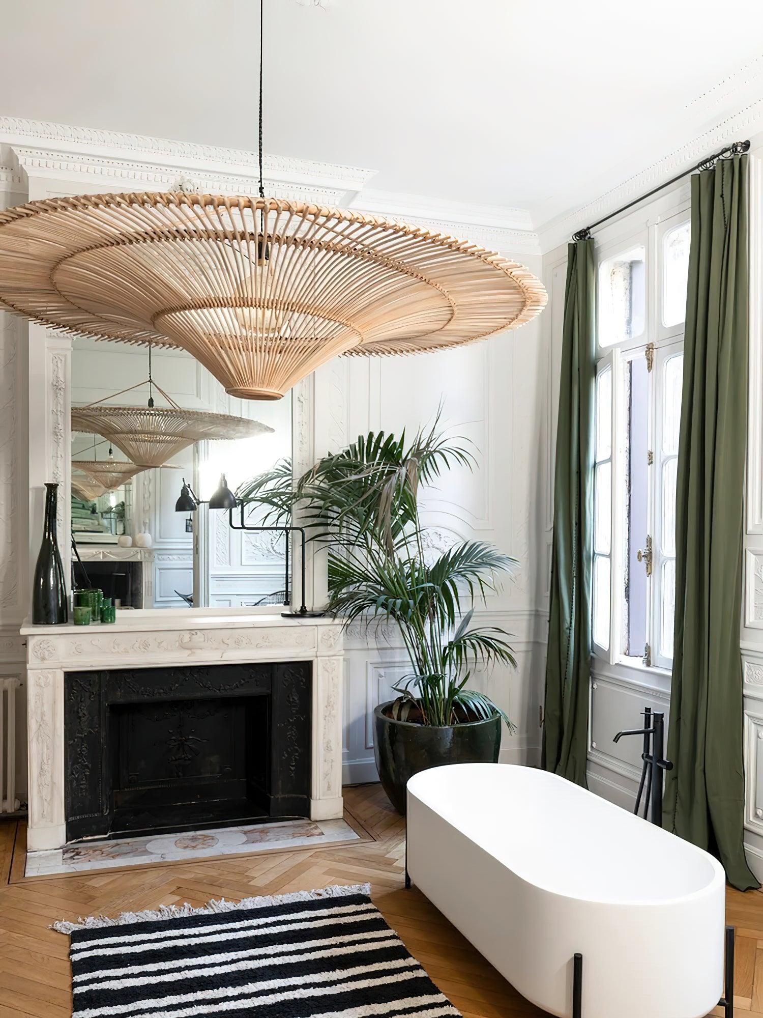 Lustra Chandelier en Rattan Naturel - Neutralighting
