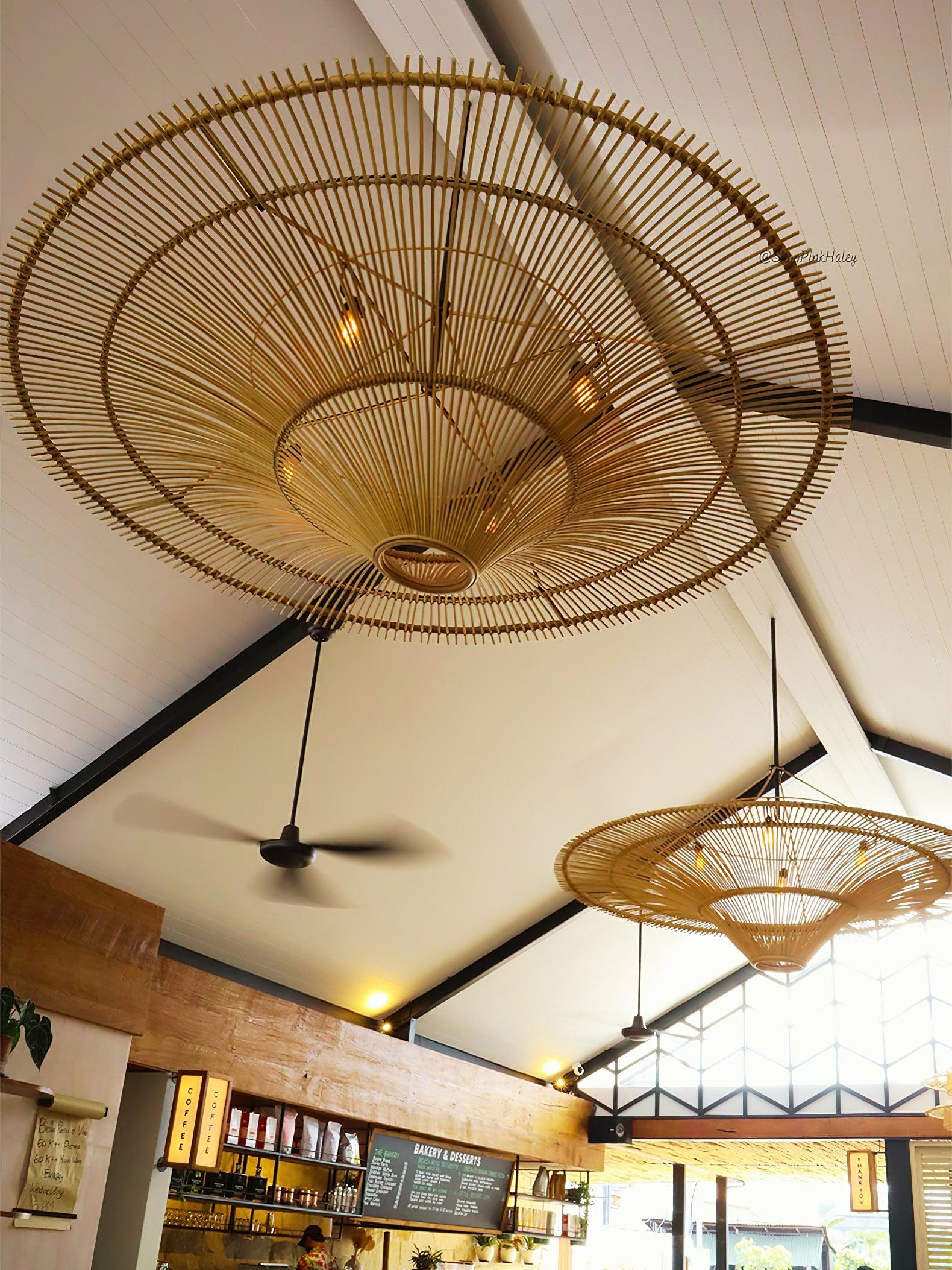 Lustra Chandelier en Rattan Naturel - Neutralighting
