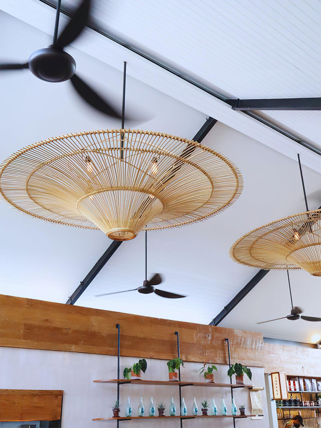 Lustra Chandelier en Rattan Naturel - Neutralighting