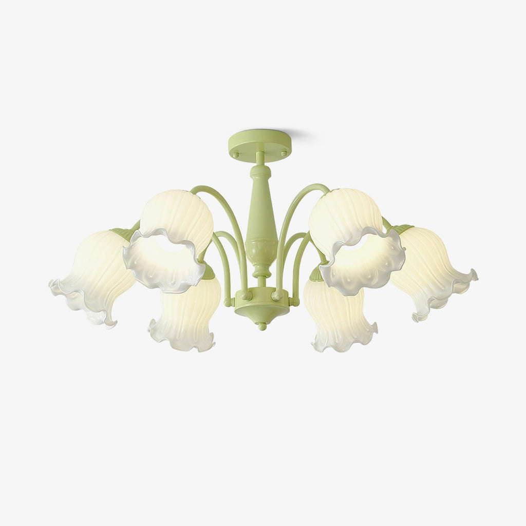 Lustra Chandelier Trompette Fleurs Pétales en Verre Pastel - Neutralighting