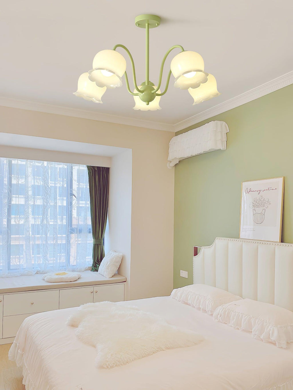 Lustra Chandelier Trompette Fleurs Pétales en Verre Pastel - Neutralighting